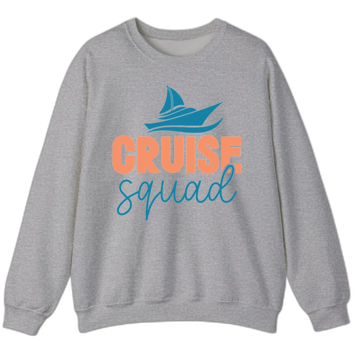 Cruise Squad Sailboat Crewneck Sweatshirt in Sport Grey