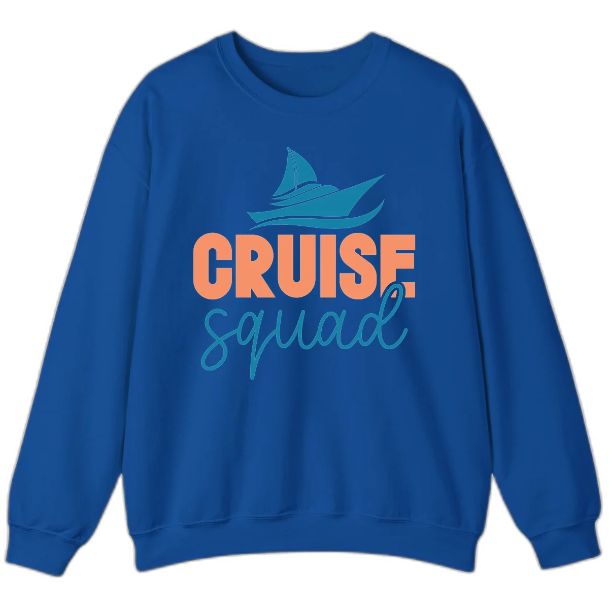 Cruise Squad Sailboat Crewneck Sweatshirt in Royal