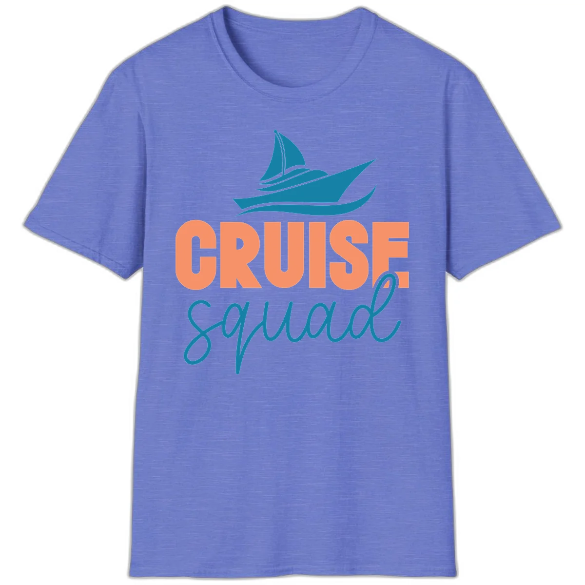 Cruise Squad Sailboat Fun Group Vacation T-Shirt in Heather Royal