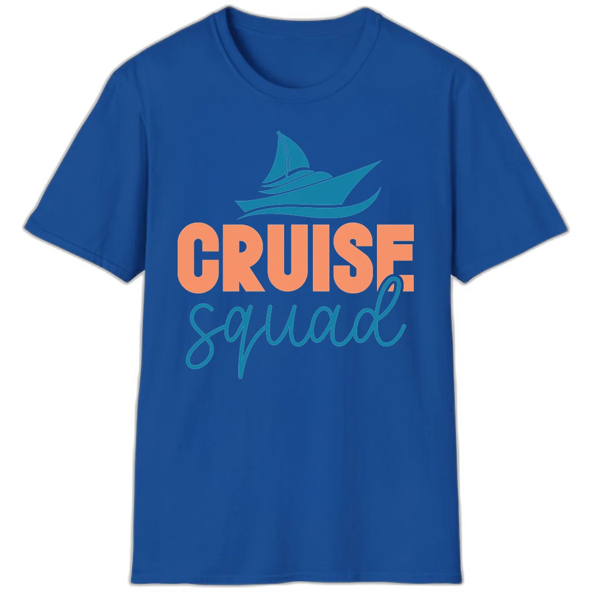 Cruise Squad Sailboat Fun Group Vacation T-Shirt in Royal