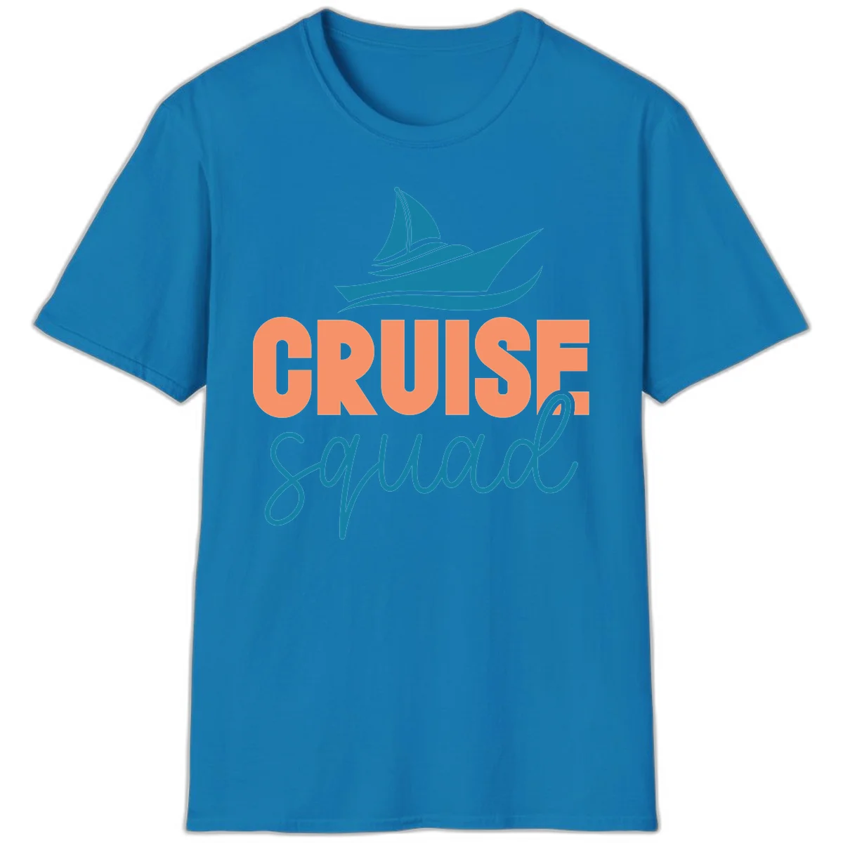 Cruise Squad Sailboat Fun Group Vacation T-Shirt in Sapphire
