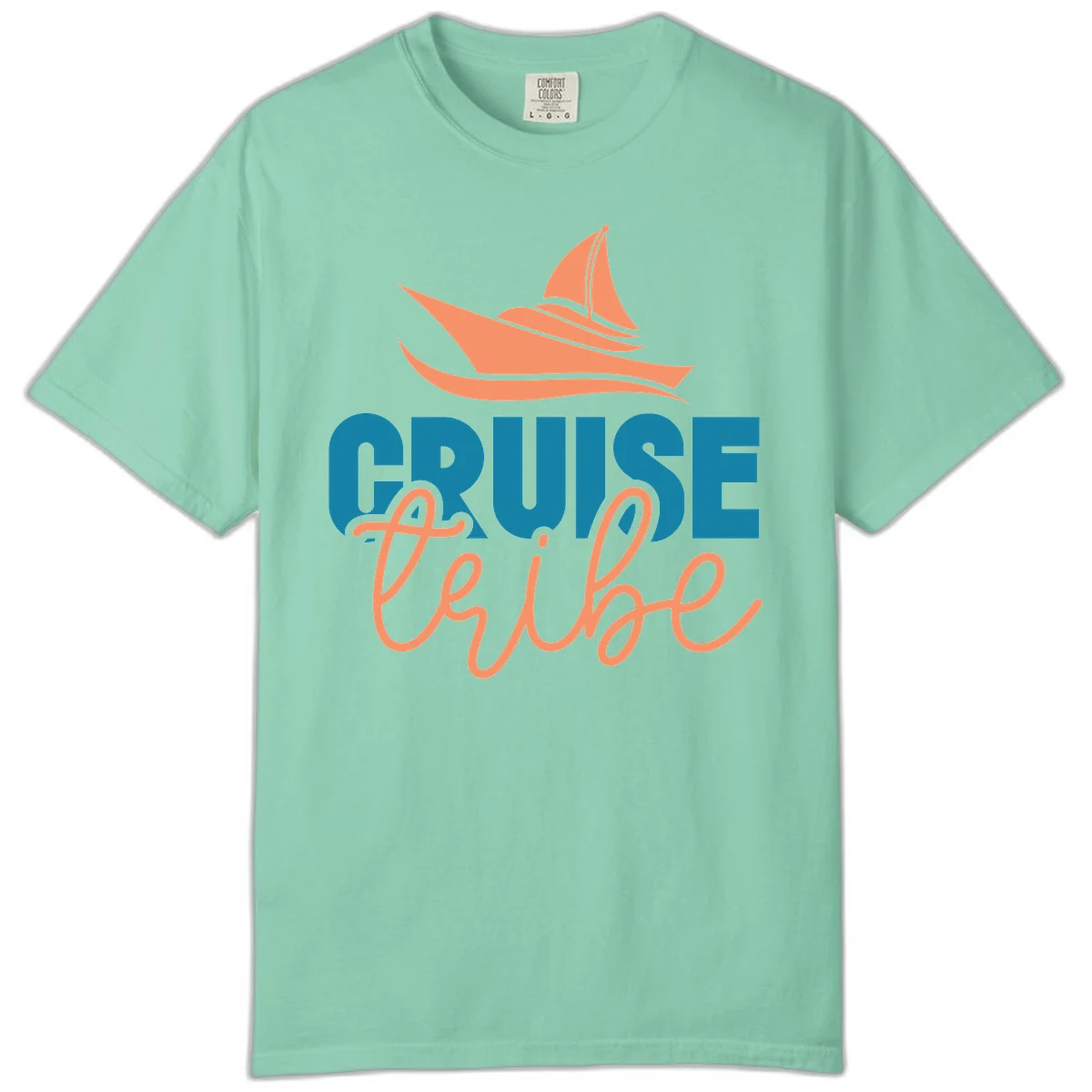 Cruise Vibe Sailboat Comfort Colors T-Shirt in Island Reef