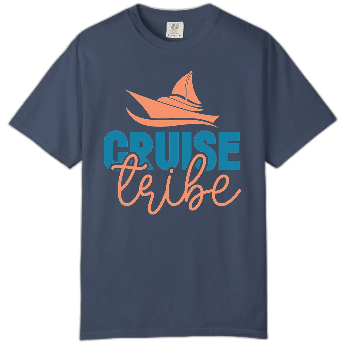 Cruise Vibe Sailboat Comfort Colors T-Shirt in Midnight
