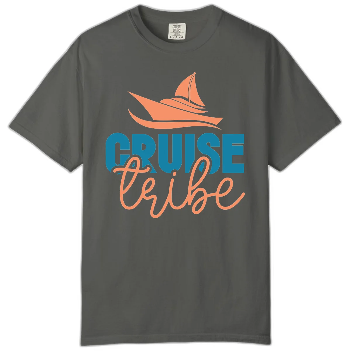 Cruise Vibe Sailboat Comfort Colors T-Shirt in Pepper
