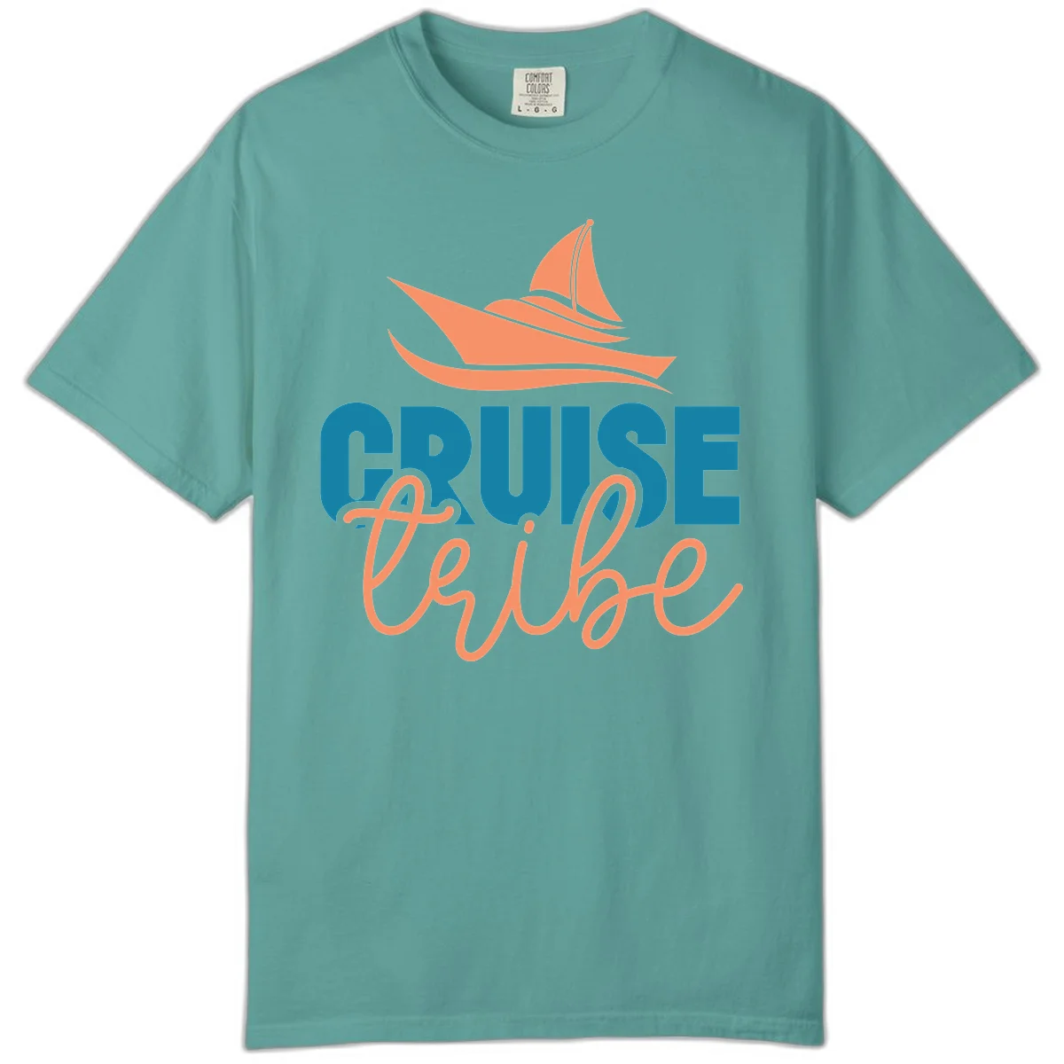 Cruise Vibe Sailboat Comfort Colors T-Shirt in Seafoam