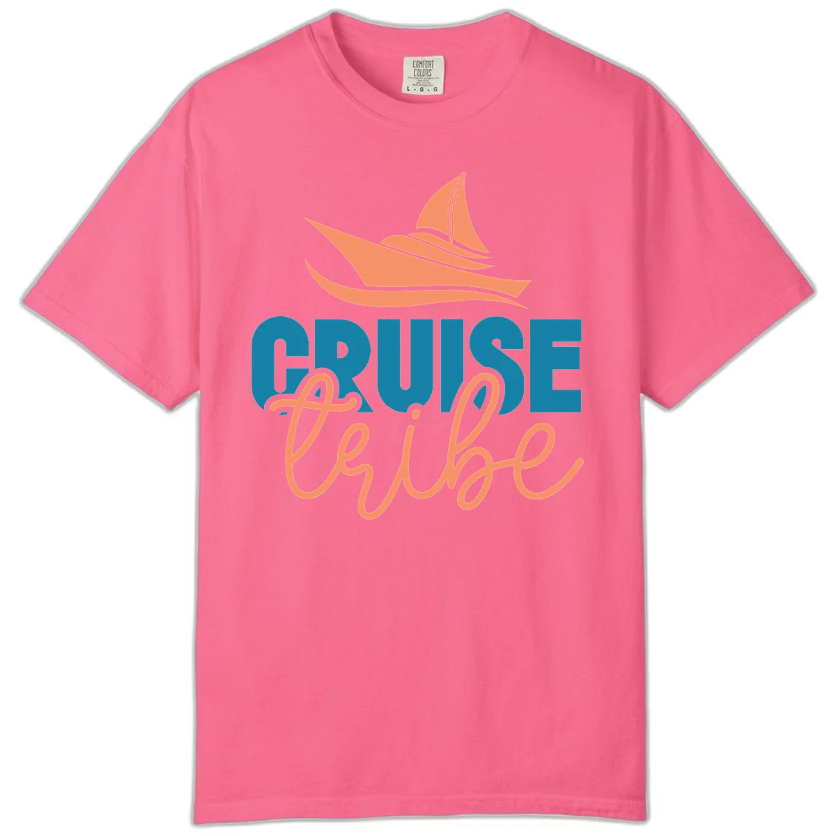 Cruise Vibe Sailboat Comfort Colors T-Shirt in Crunchberry
