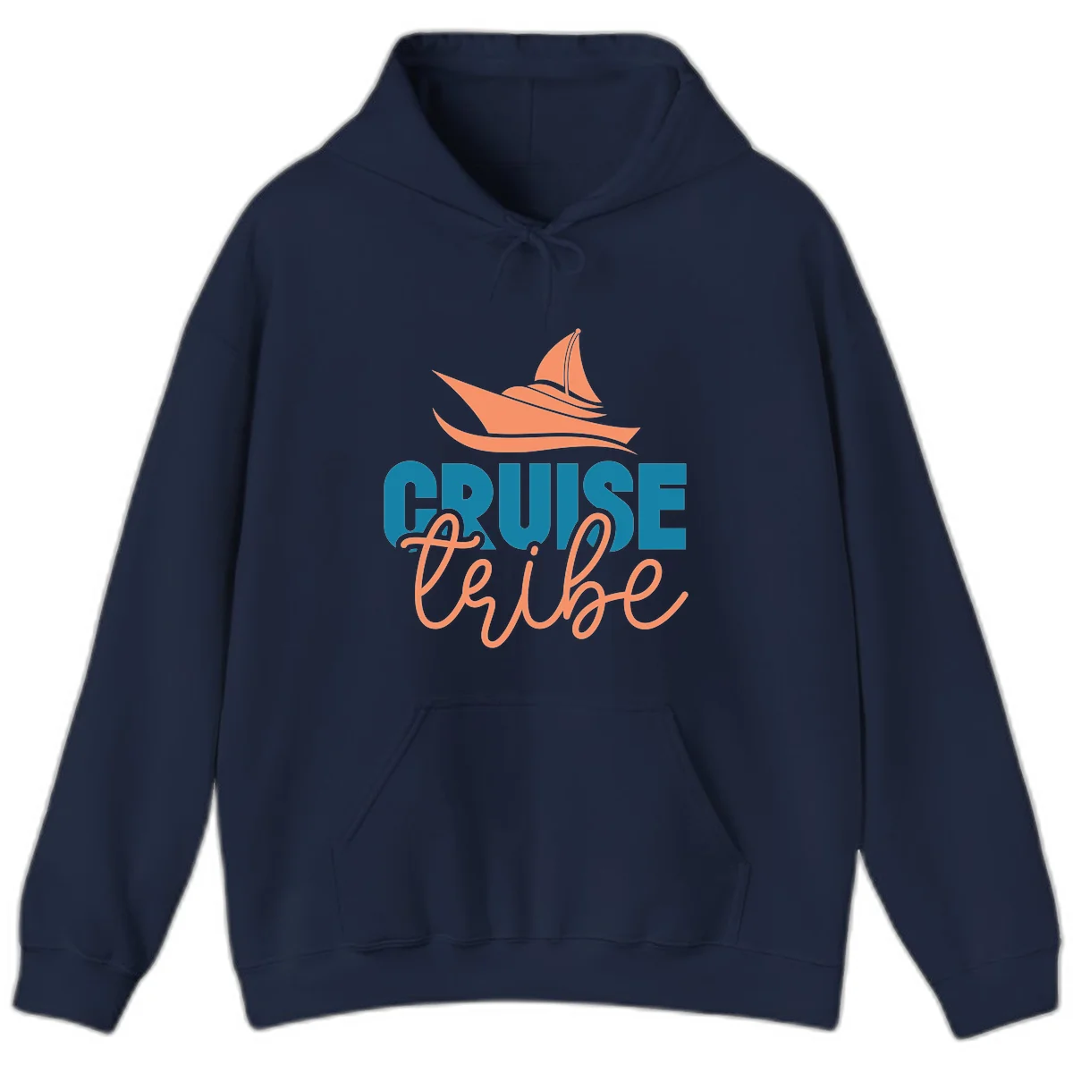 Cruise Vibe Sailboat Nautical Vacation Hoodie in Navy