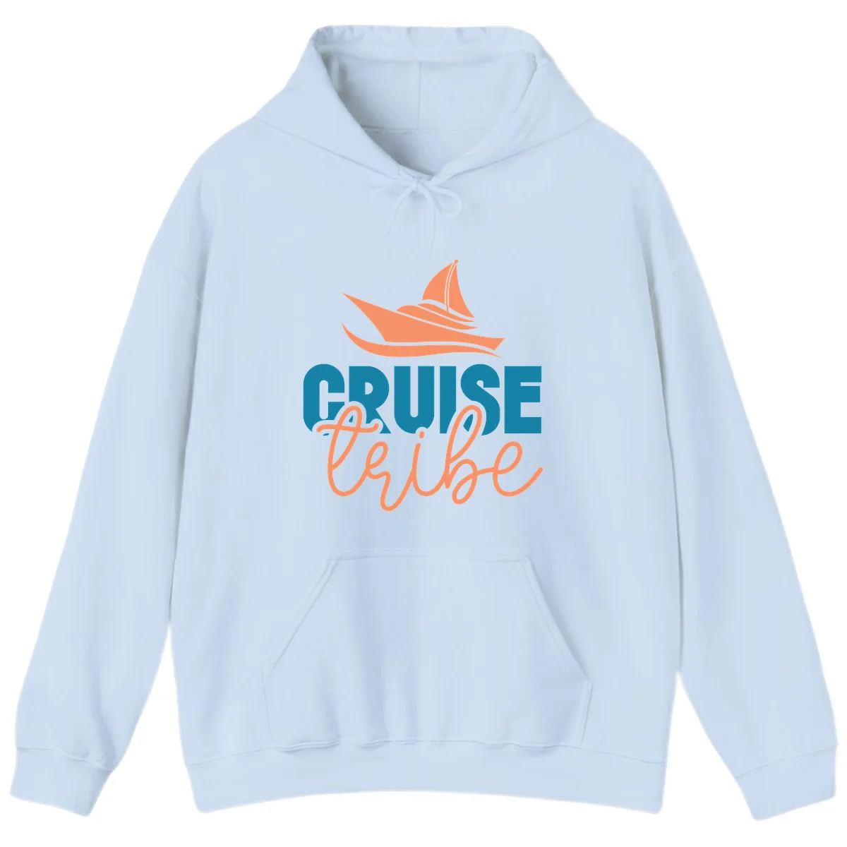 Cruise Vibe Sailboat Nautical Vacation Hoodie in Light Blue