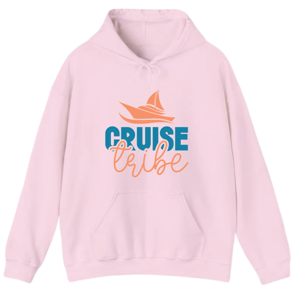 Cruise Vibe Sailboat Nautical Vacation Hoodie in Light Pink