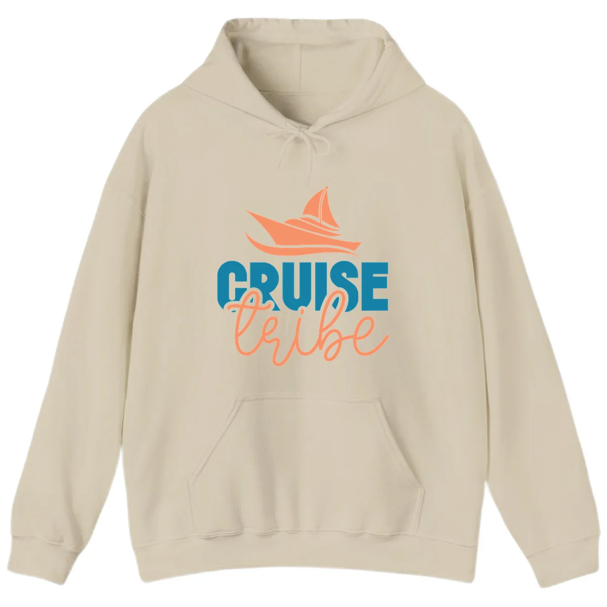 Cruise Vibe Sailboat Nautical Vacation Hoodie in Sand