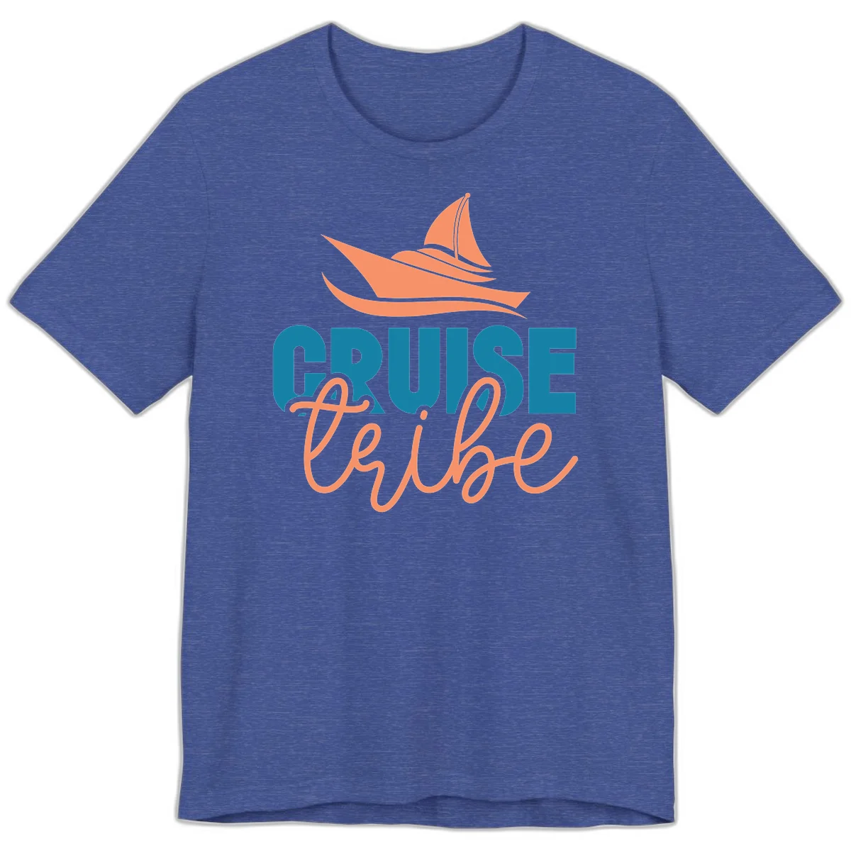 Cruise Vibe Sailboat Nautical Premium T-Shirt in Heather True Royal