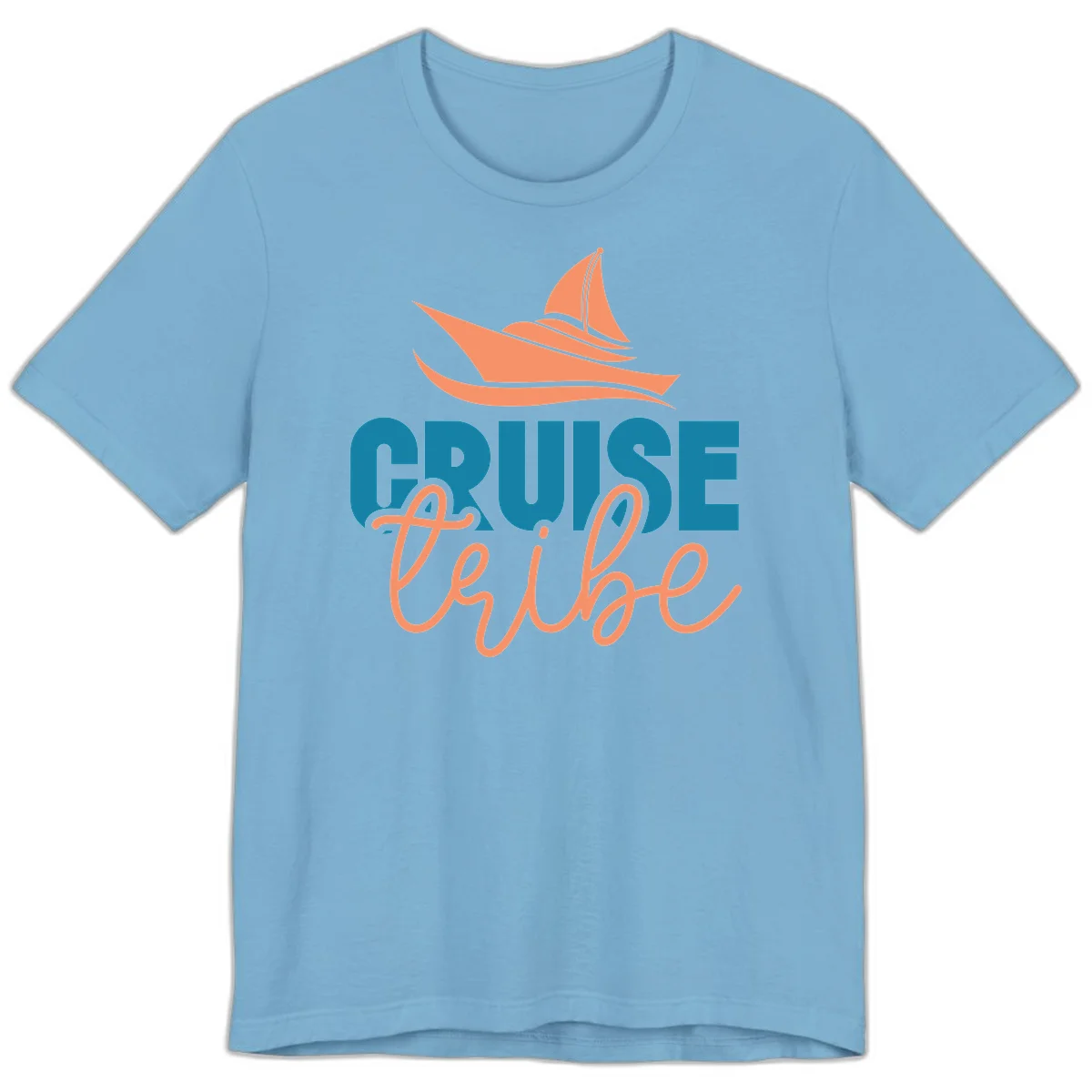 Cruise Vibe Sailboat Nautical Premium T-Shirt in Ocean Blue