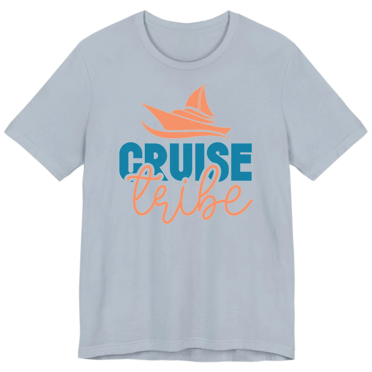 Cruise Vibe Sailboat Nautical Premium T-Shirt in Light Blue