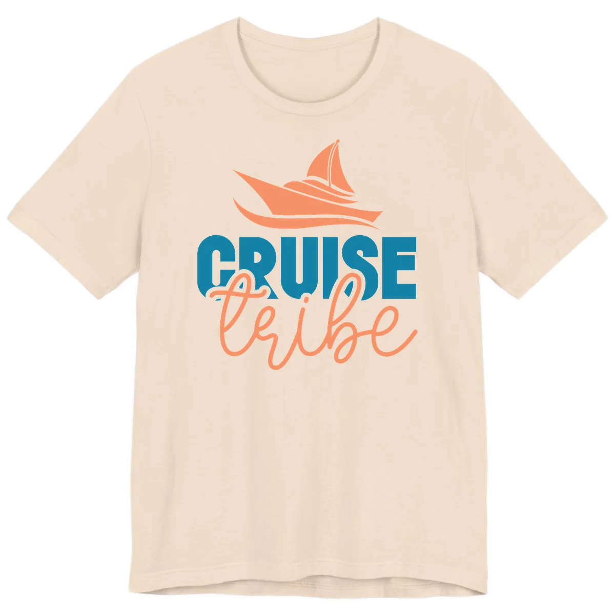 Cruise Vibe Sailboat Nautical Premium T-Shirt in Soft Cream