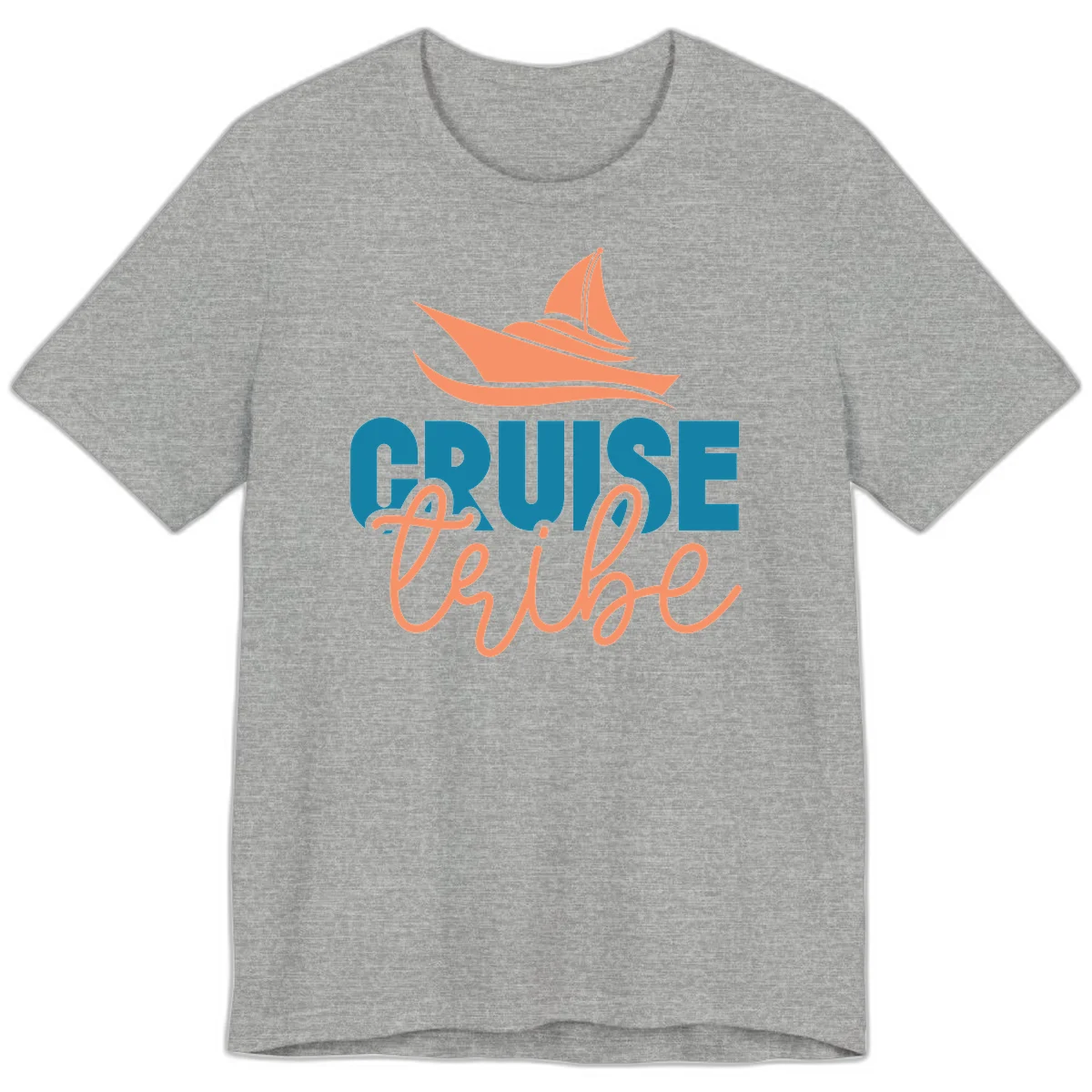Cruise Vibe Sailboat Nautical Premium T-Shirt in Athletic Heather