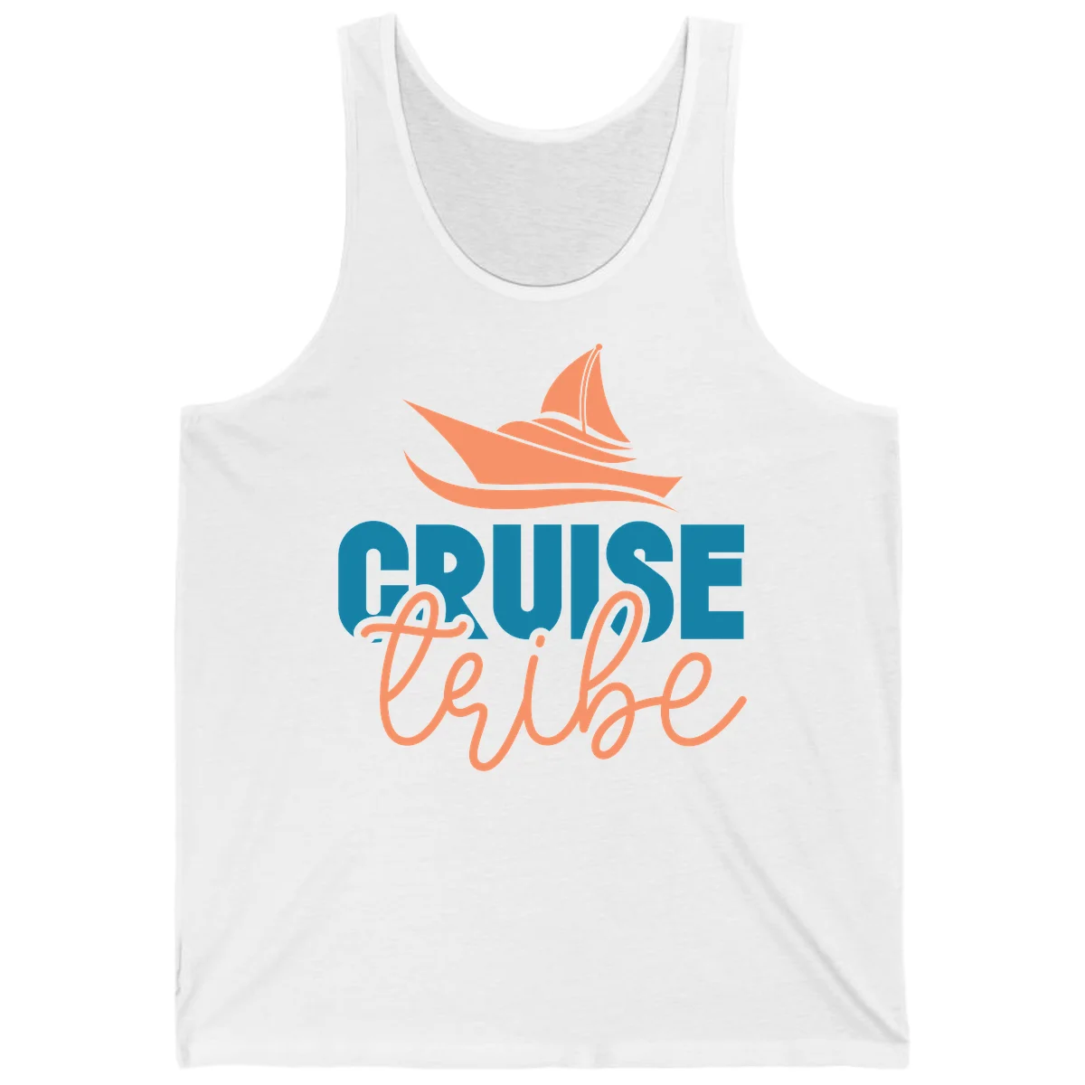 Cruise Vibe Sailboat Nautical Vacation Tank Top in White