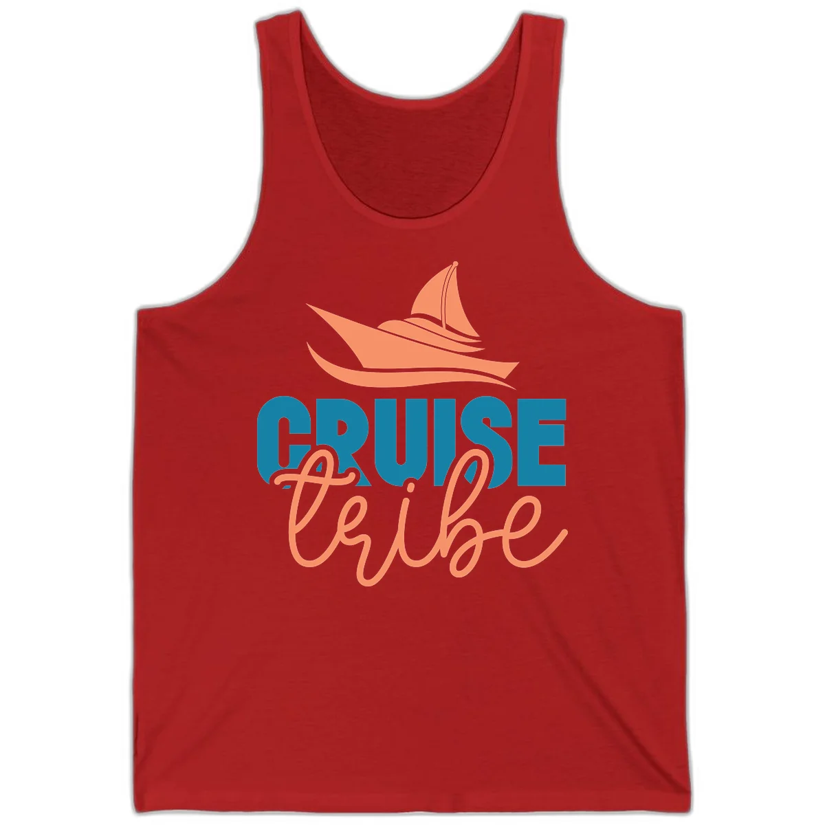 Cruise Vibe Sailboat Nautical Vacation Tank Top in Red