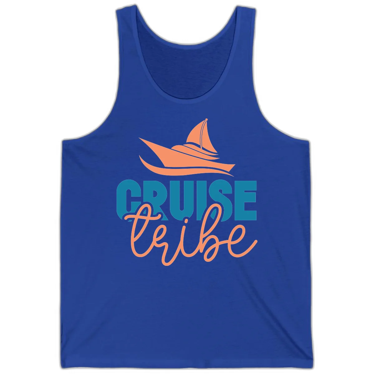 Cruise Vibe Sailboat Nautical Vacation Tank Top in True Royal