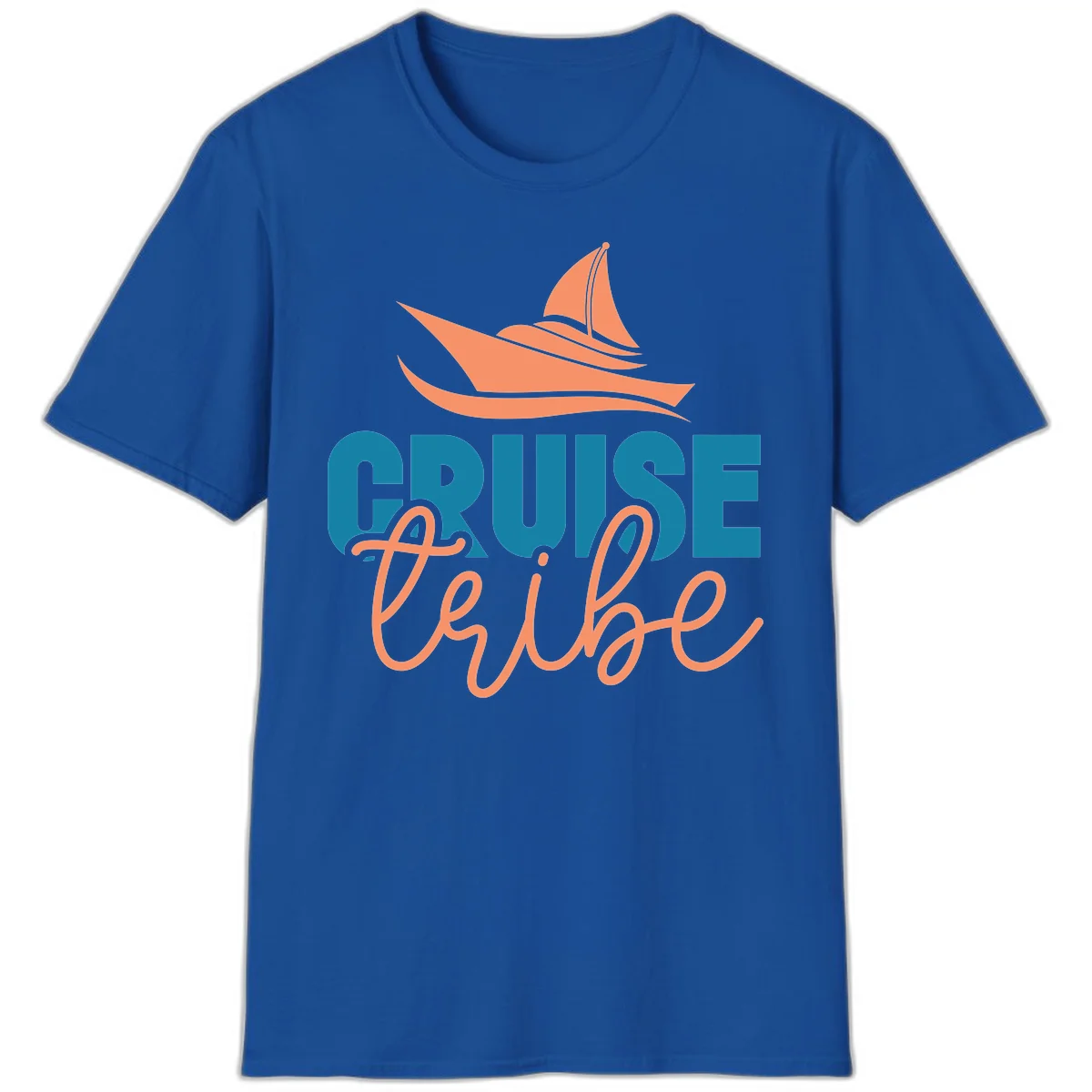Cruise Vibe Sailboat Nautical Vacation T-Shirt in Royal
