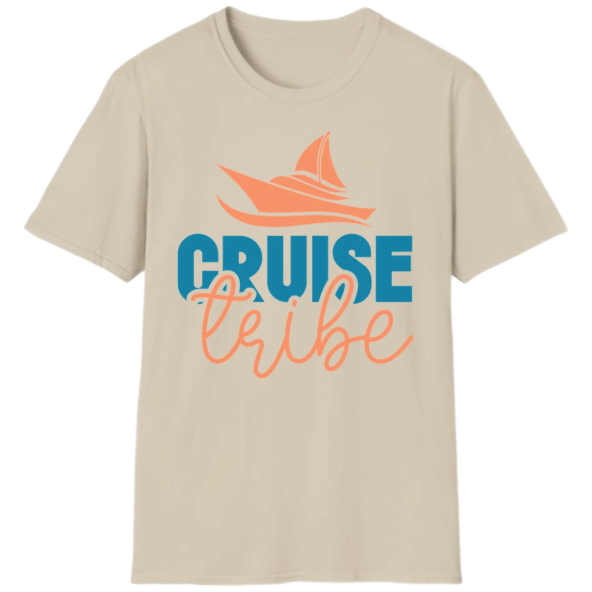 Cruise Vibe Sailboat Nautical Vacation T-Shirt in Sand