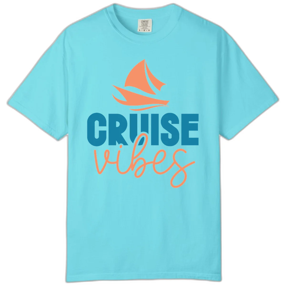 Cruise Vibes Sailing Design Comfort Color T-Shirt in Lagoon Blue