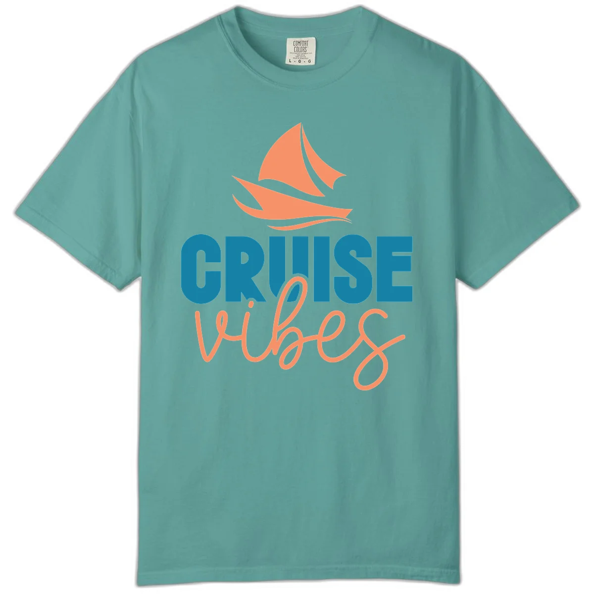 Cruise Vibes Sailing Design Comfort Color T-Shirt in Seafoam