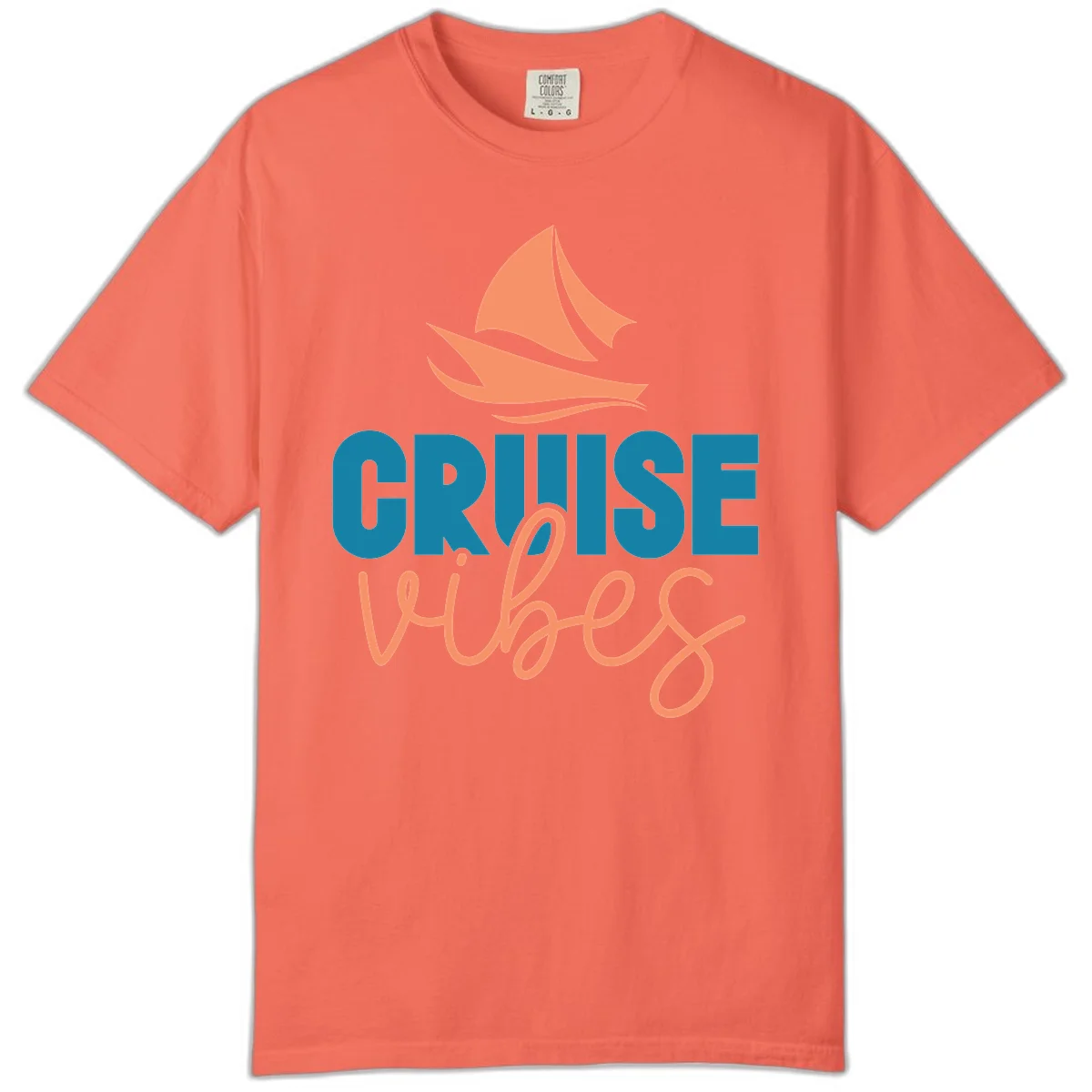 Cruise Vibes Sailing Design Comfort Color T-Shirt in Bright Salmon