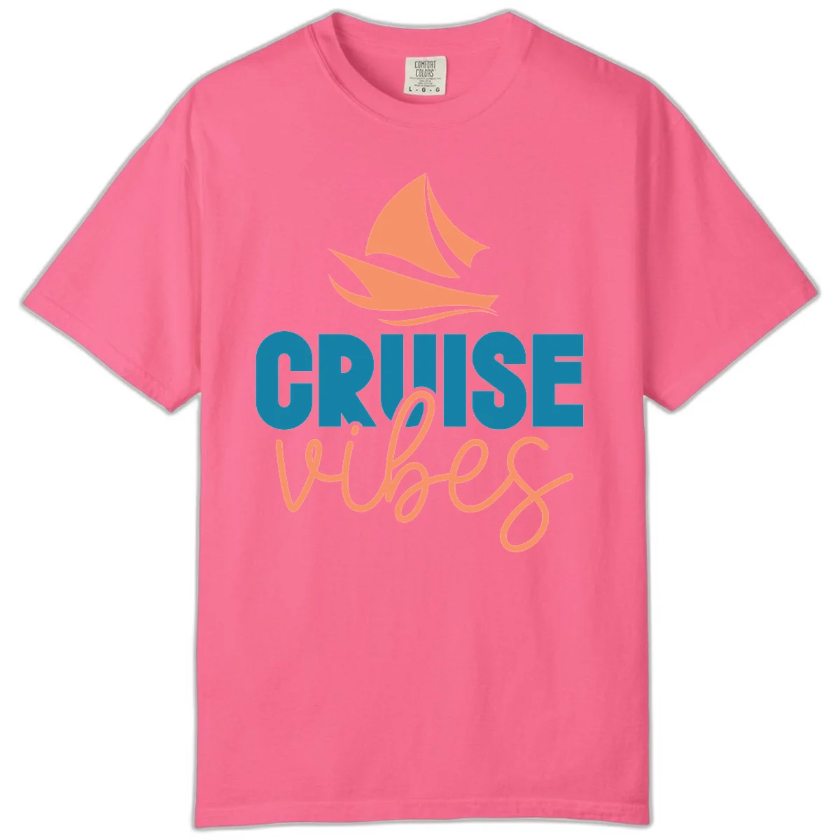Cruise Vibes Sailing Design Comfort Color T-Shirt in Crunchberry
