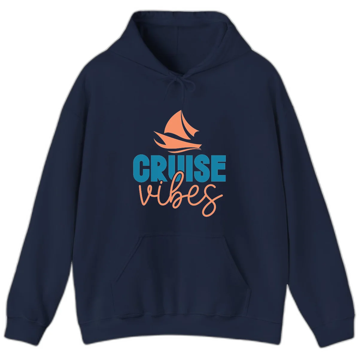 Cruise Vibes Sailing Design Hoodie in Navy