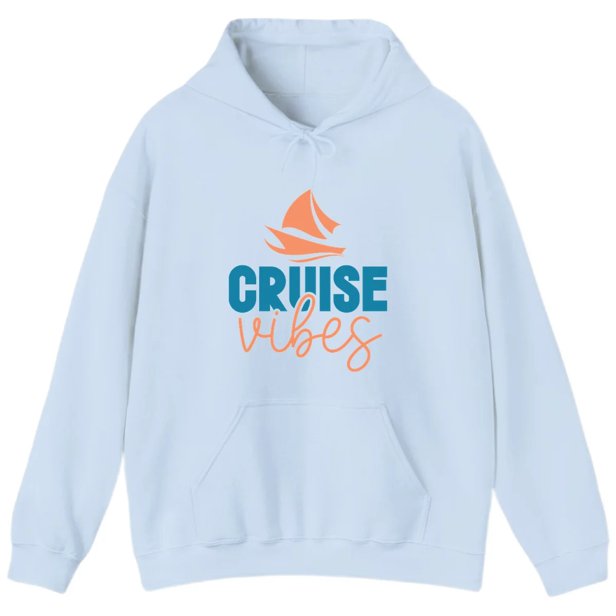 Cruise Vibes Sailing Design Hoodie in Light Blue