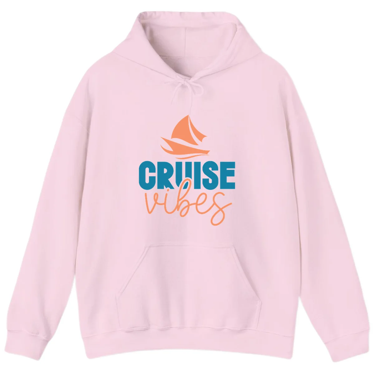 Cruise Vibes Sailing Design Hoodie in Light Pink
