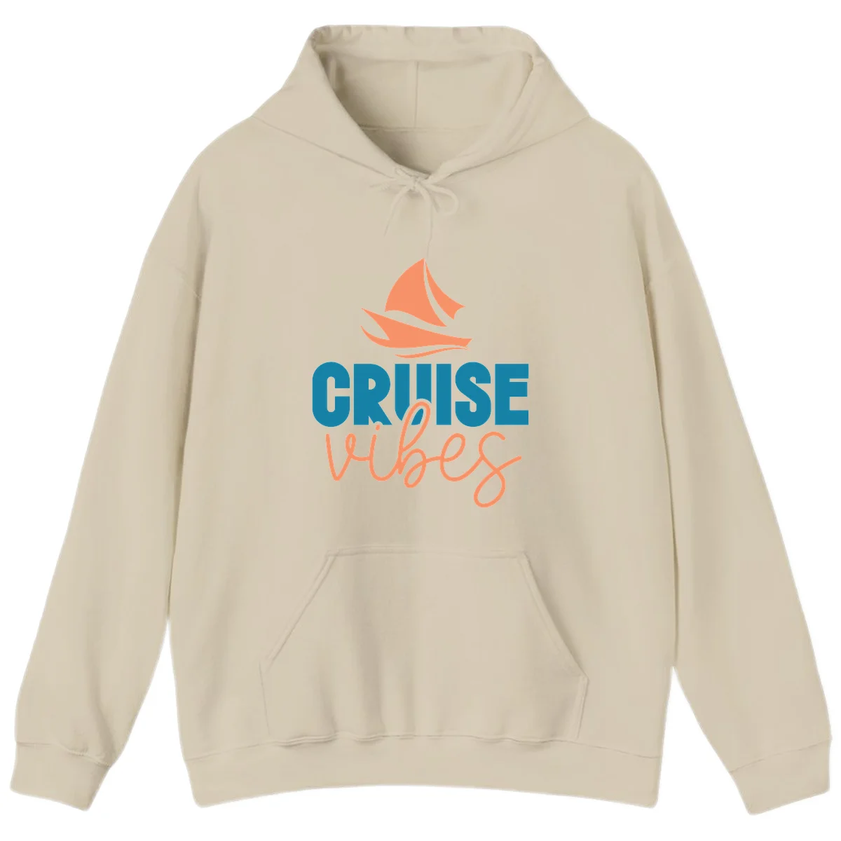 Cruise Vibes Sailing Design Hoodie in Sand