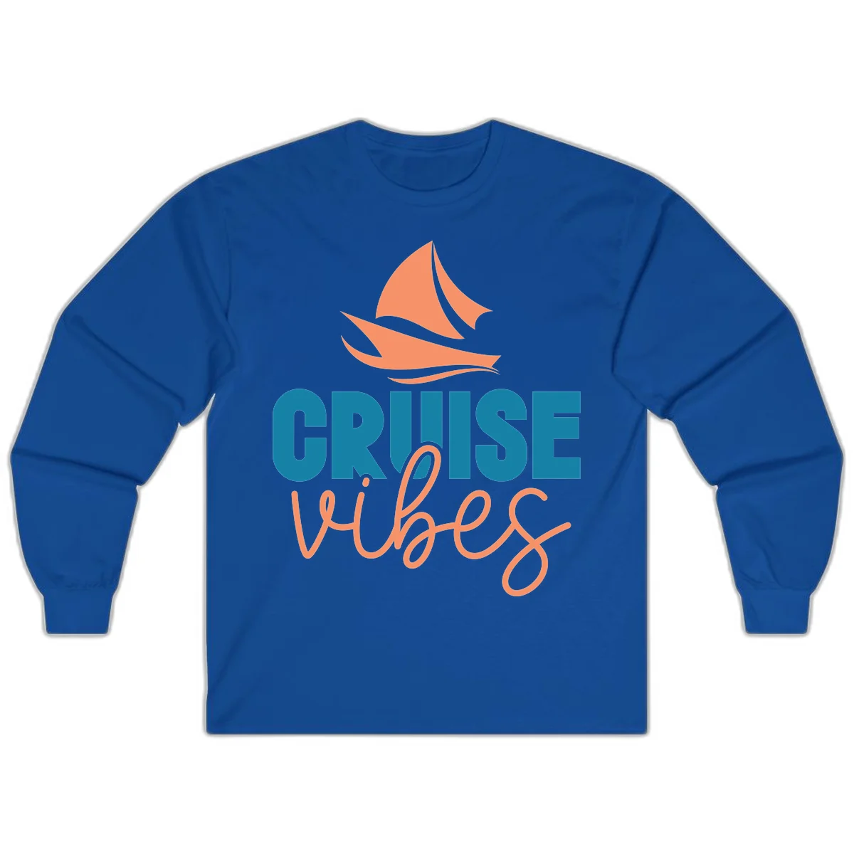 Cruise Vibes Sailing Design Long Sleeve in Royal
