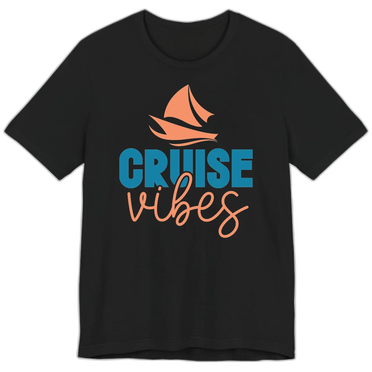 Cruise Vibes Sailing Design Premium T-Shirt in Black