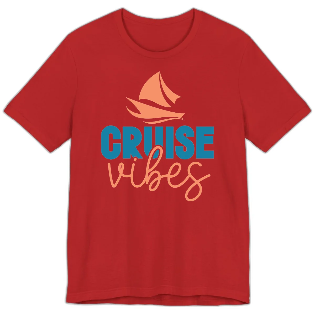 Cruise Vibes Sailing Design Premium T-Shirt in Red