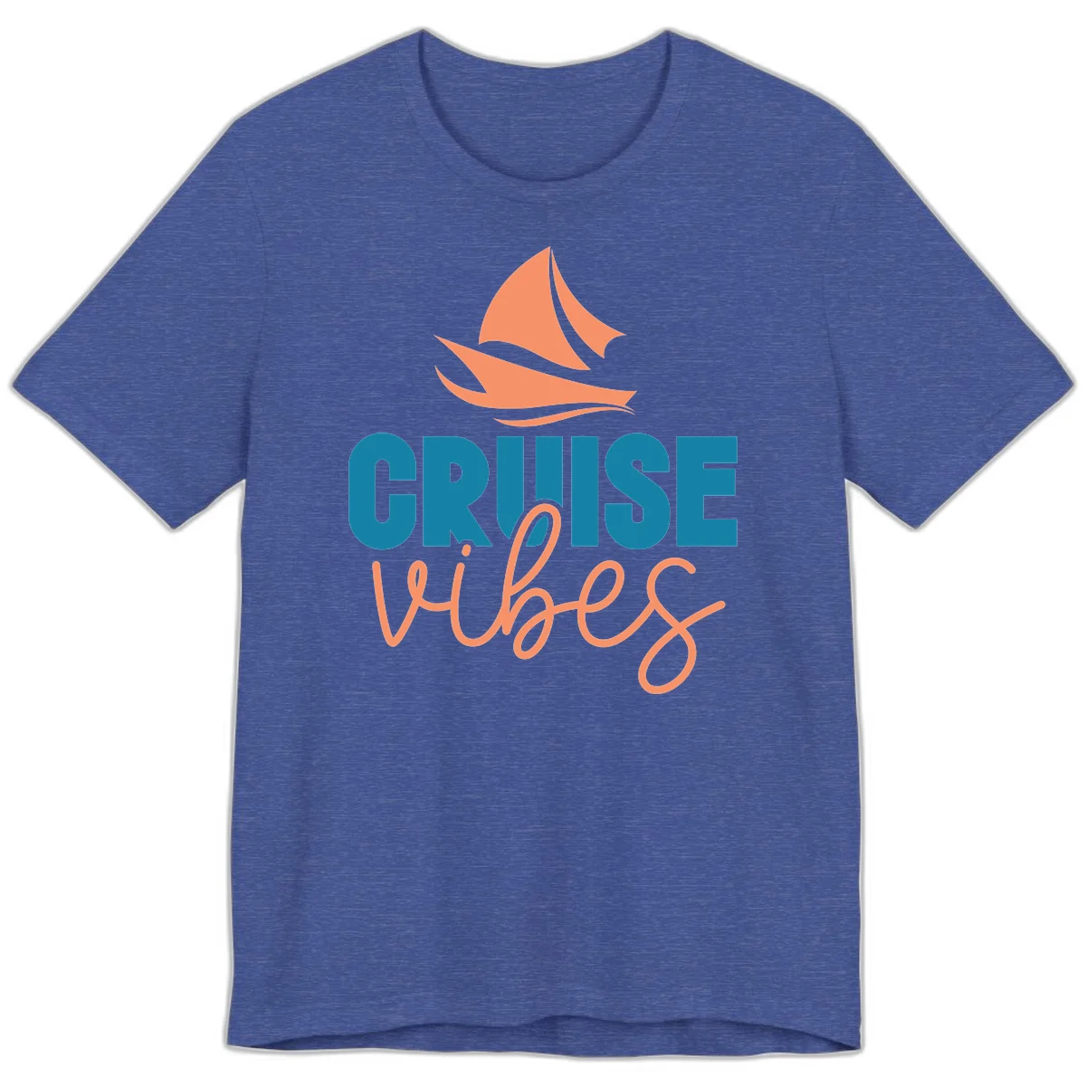 Cruise Vibes Sailing Design Premium T-Shirt in Heather True Royal