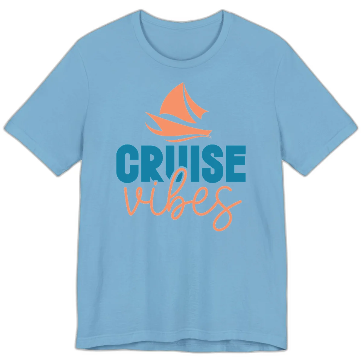 Cruise Vibes Sailing Design Premium T-Shirt in Ocean Blue
