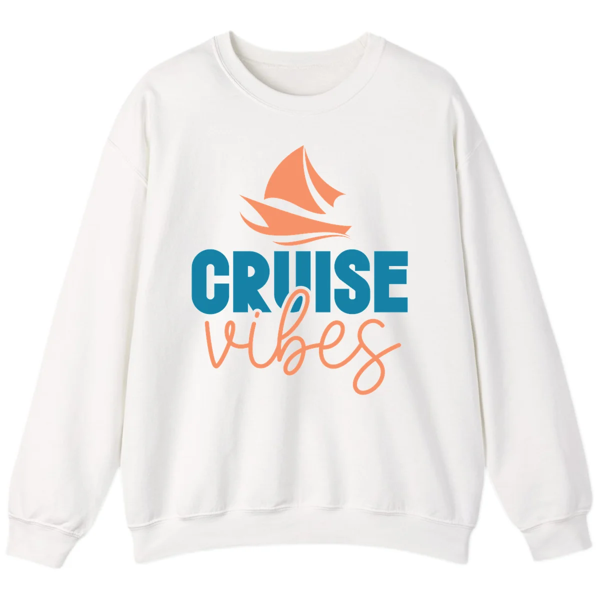 Cruise Vibes Sailing Design Sweatshirt in White