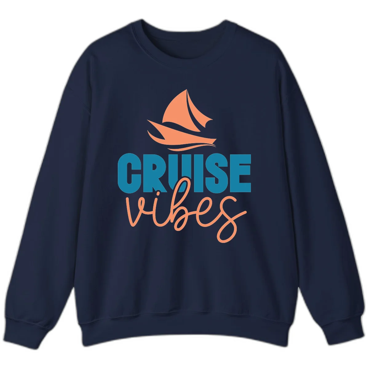 Cruise Vibes Sailing Design Sweatshirt in Navy