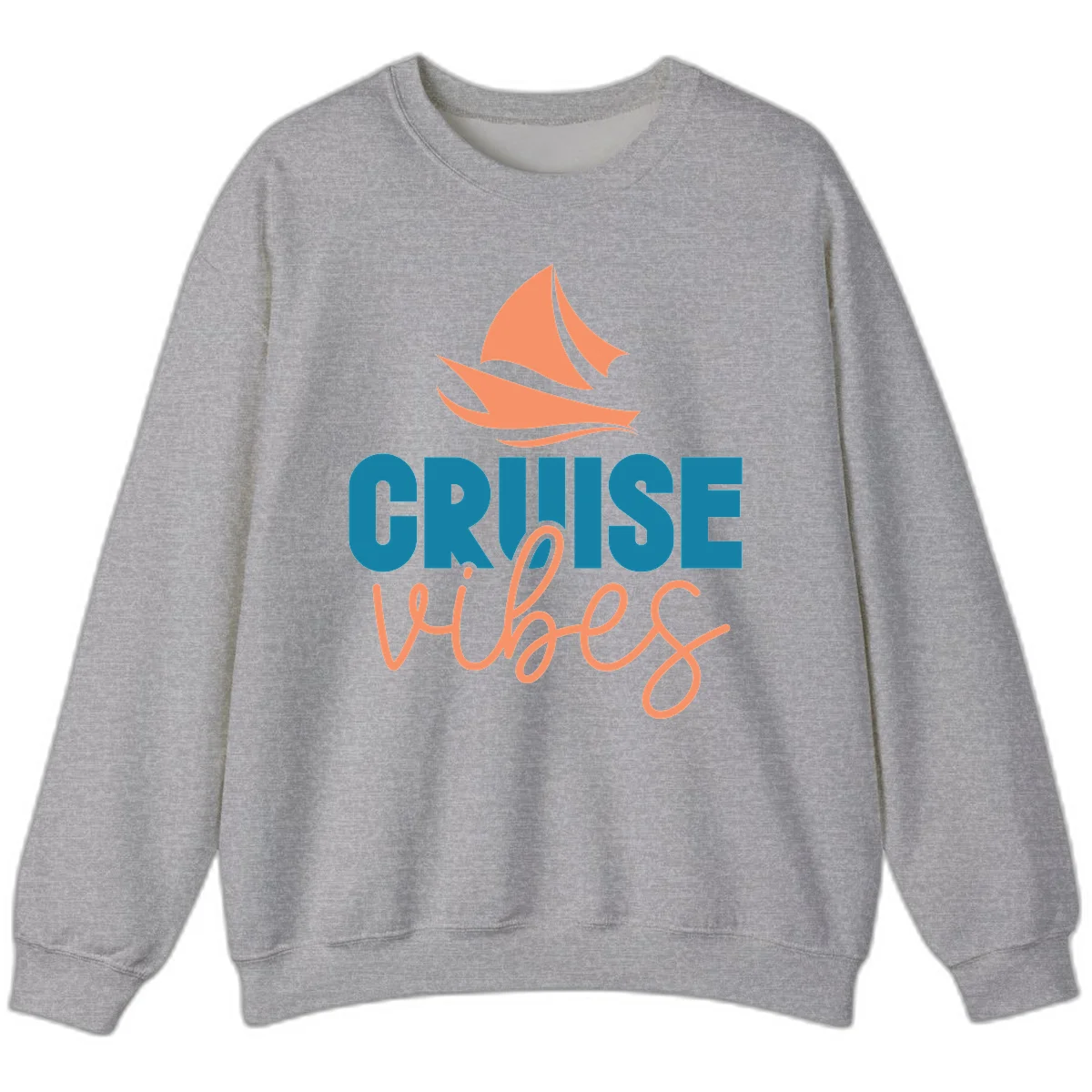 Cruise Vibes Sailing Design Sweatshirt in Sport Grey