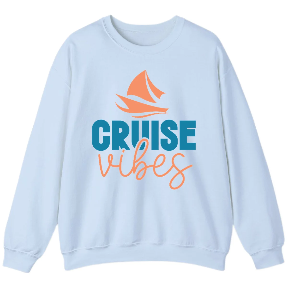 Cruise Vibes Sailing Design Sweatshirt in Light Blue