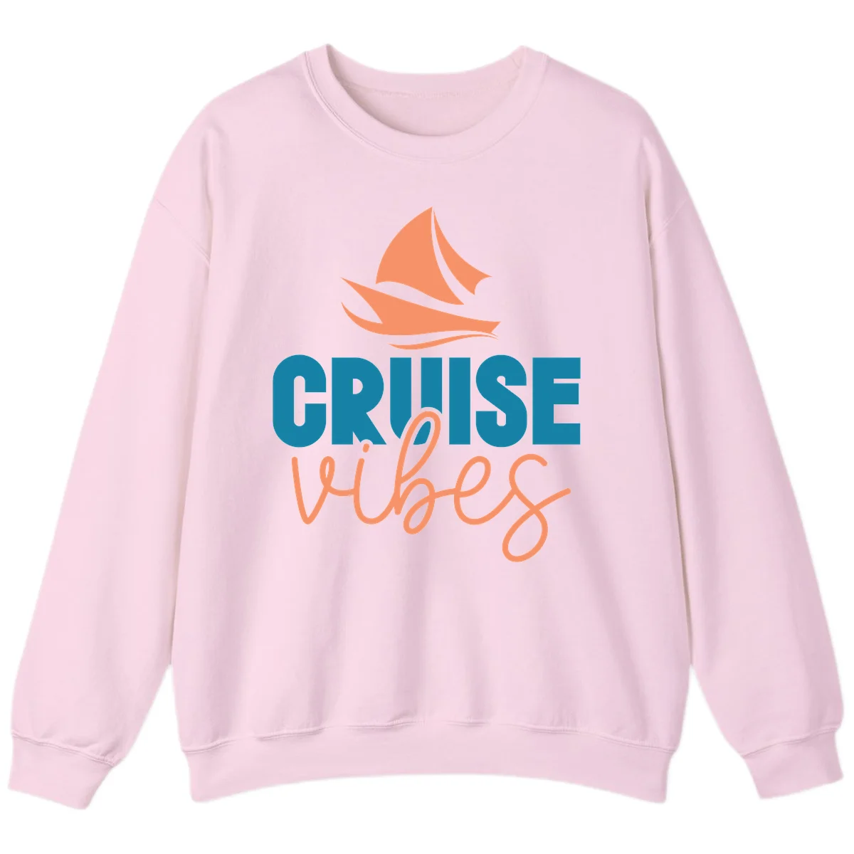 Cruise Vibes Sailing Design Sweatshirt in Light Pink
