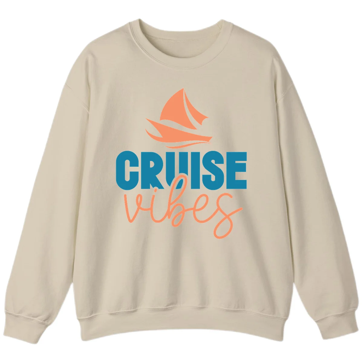 Cruise Vibes Sailing Design Sweatshirt in Sand