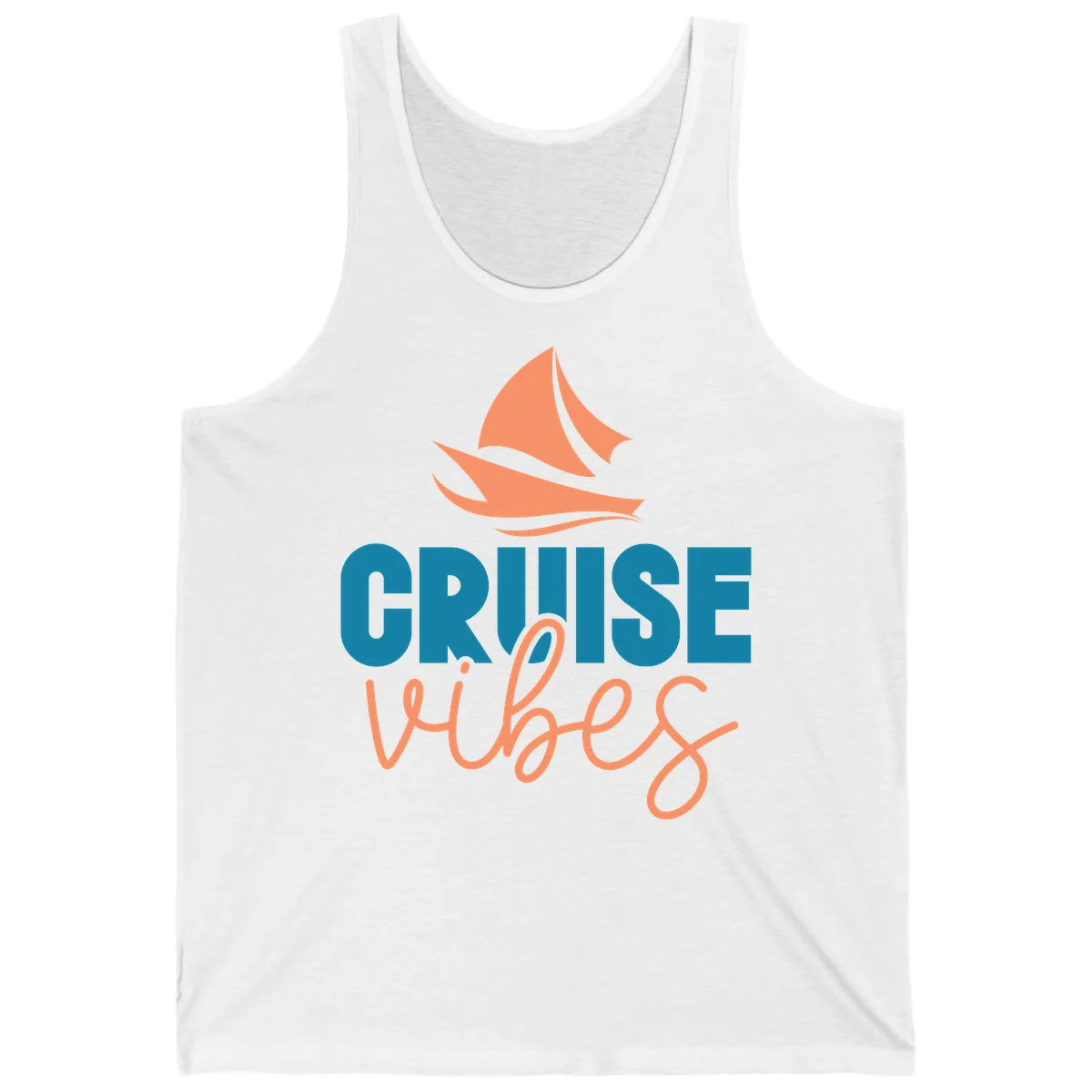 Cruise Vibes Sailing Design Tank Top in White
