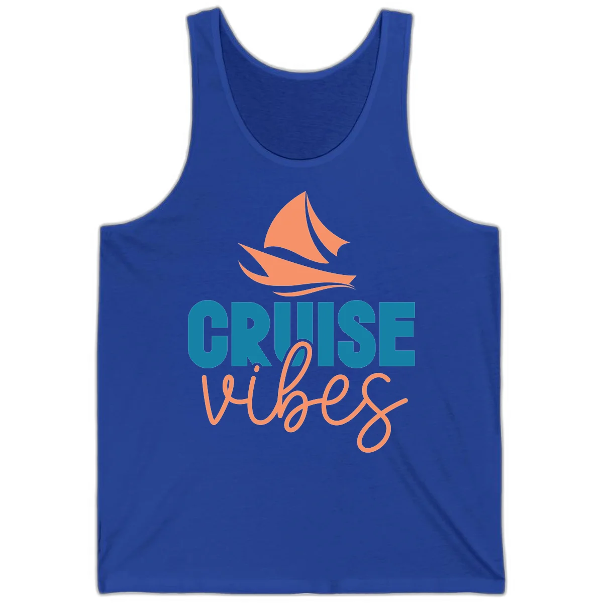 Cruise Vibes Sailing Design Tank Top in True Royal