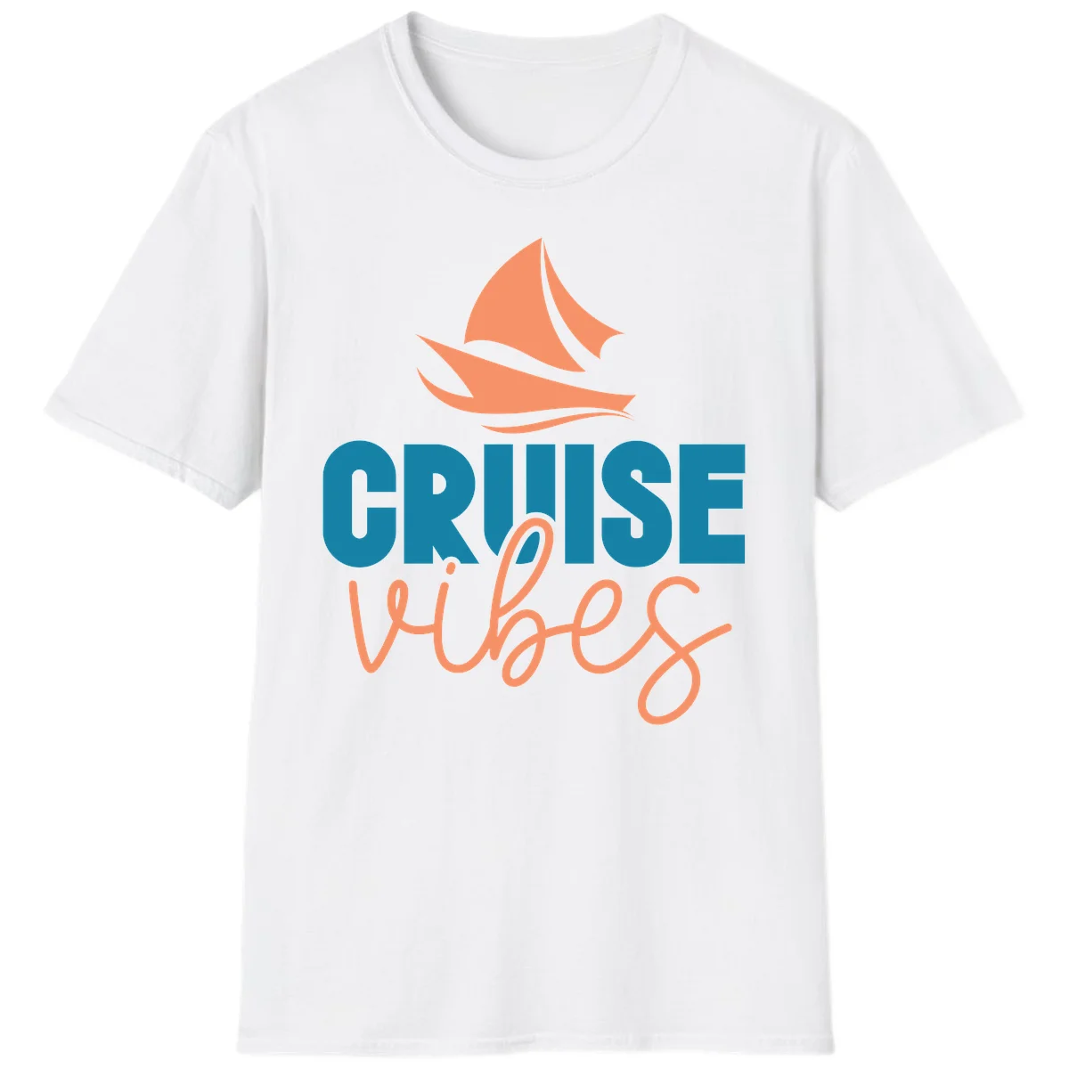 Cruise Vibes Sailing Design T-Shirt in White