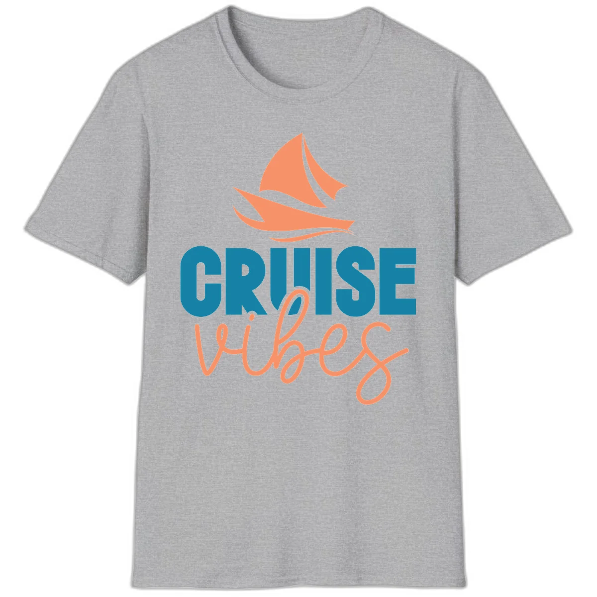 Cruise Vibes Sailing Design T-Shirt in Sport Grey