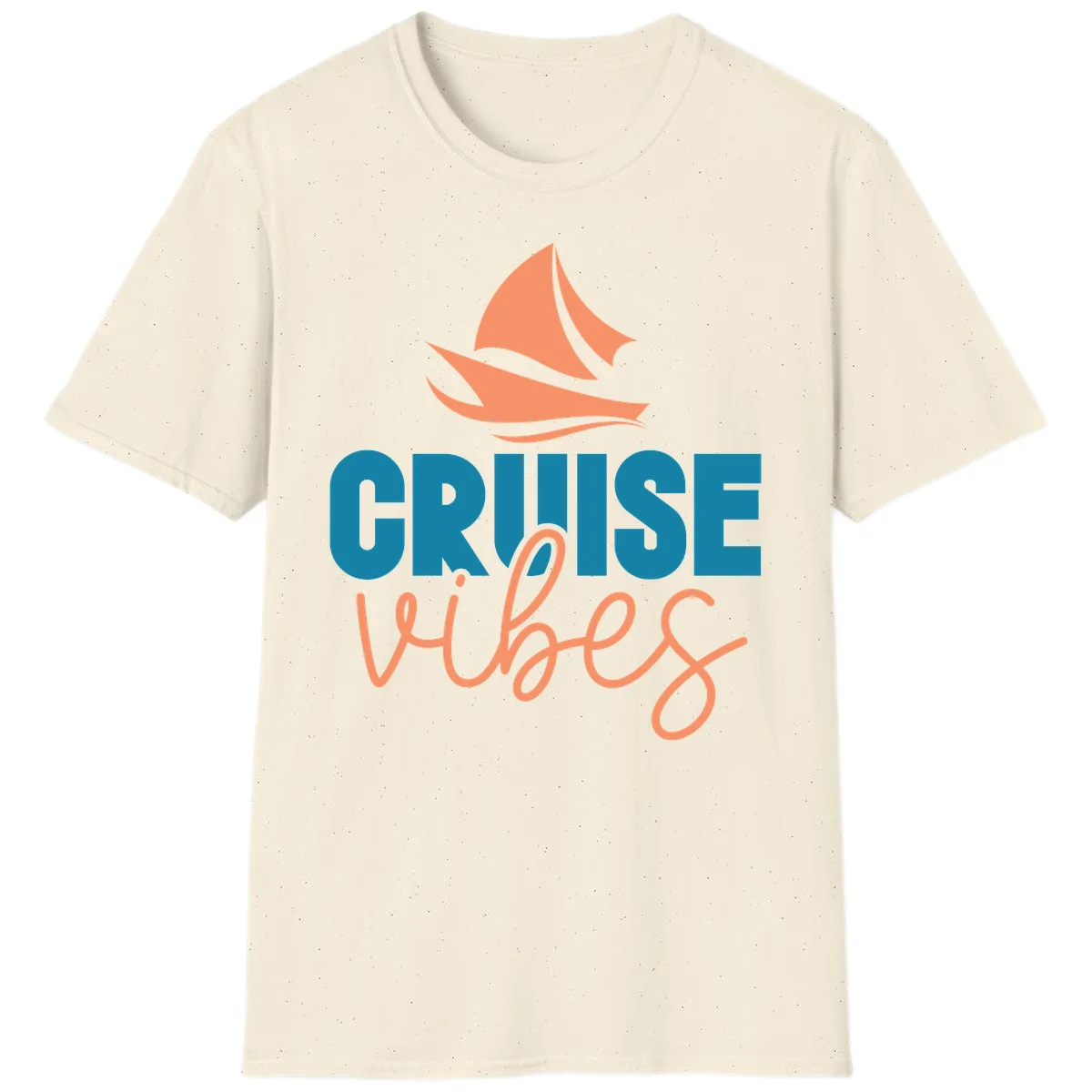 Cruise Vibes Sailing Design T-Shirt in Natural