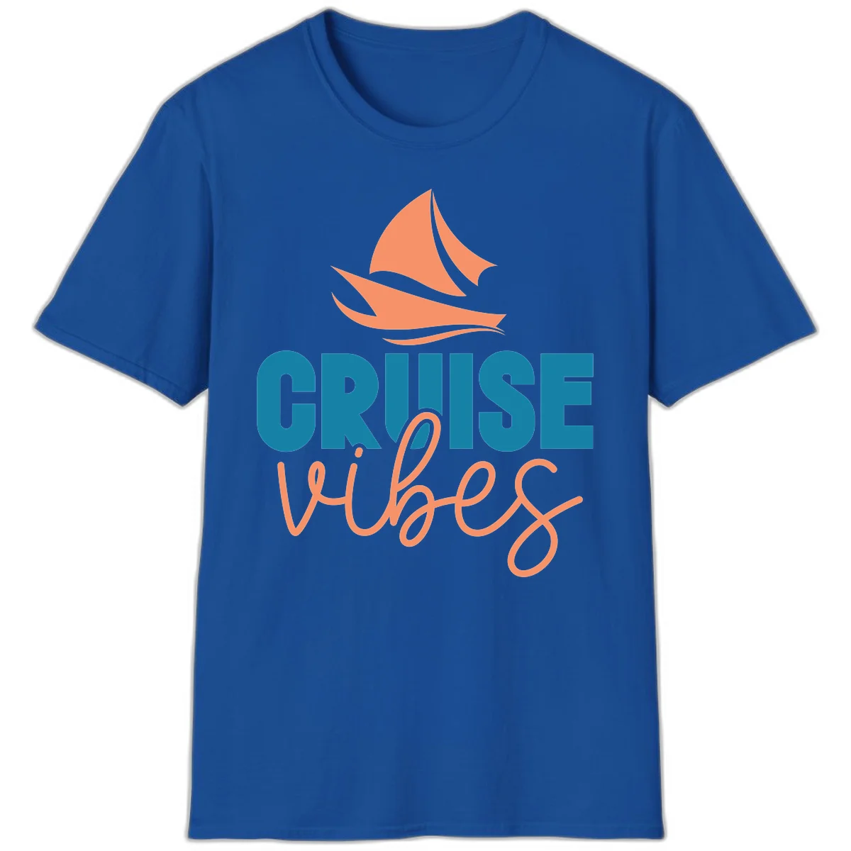 Cruise Vibes Sailing Design T-Shirt in Royal