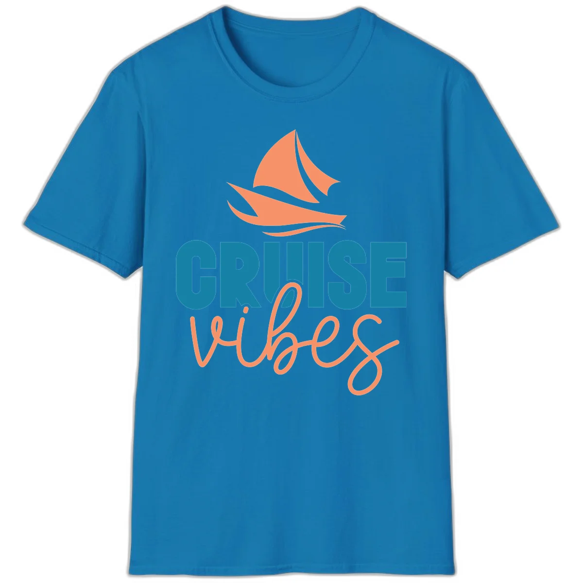 Cruise Vibes Sailing Design T-Shirt in Sapphire